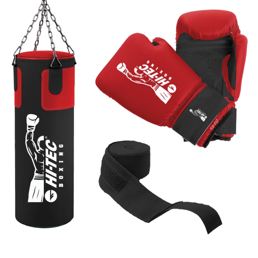 סט אגרוף שק 80 ס"מ + כפפות 12oz + רצועות יד