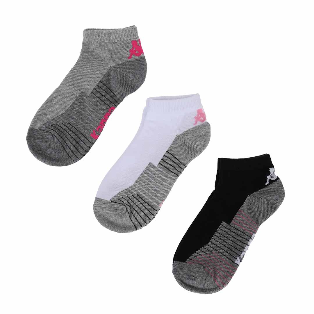 שלישיית גרביים נשים - שחור / לבן / אפור