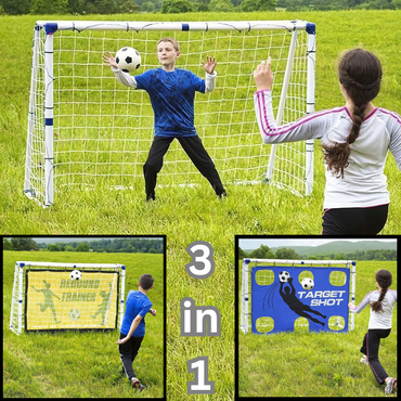 סט 3 ב-1 שער כדורגל מטרות