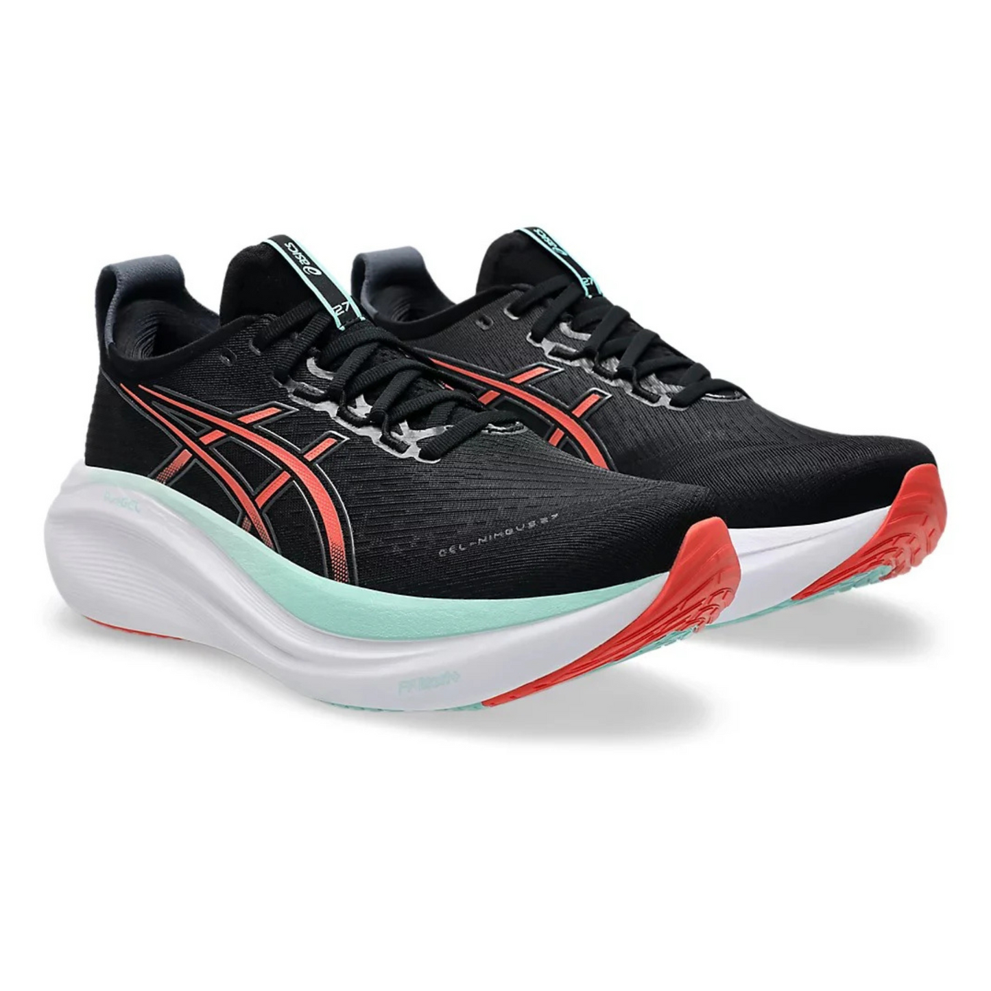 נעלי ריצה מקצועיות GEL NIMBUS 27 WIDE גברים - שחור / לבן / כתום