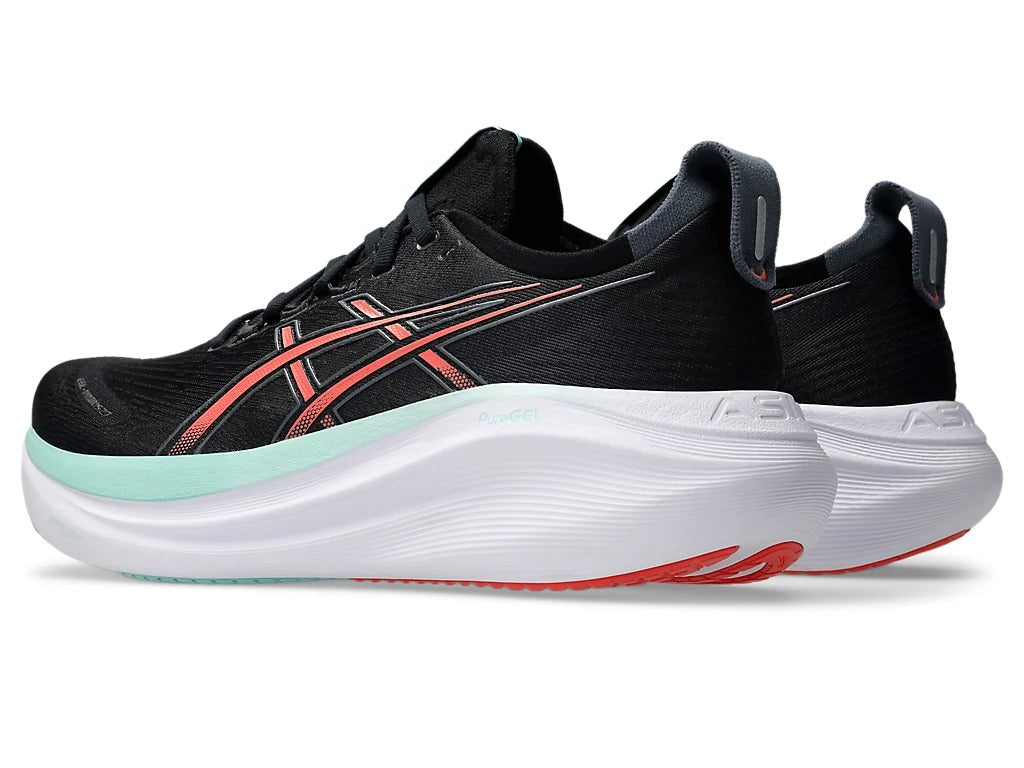 נעלי ריצה מקצועיות GEL NIMBUS 27 WIDE גברים - שחור / לבן / כתום
