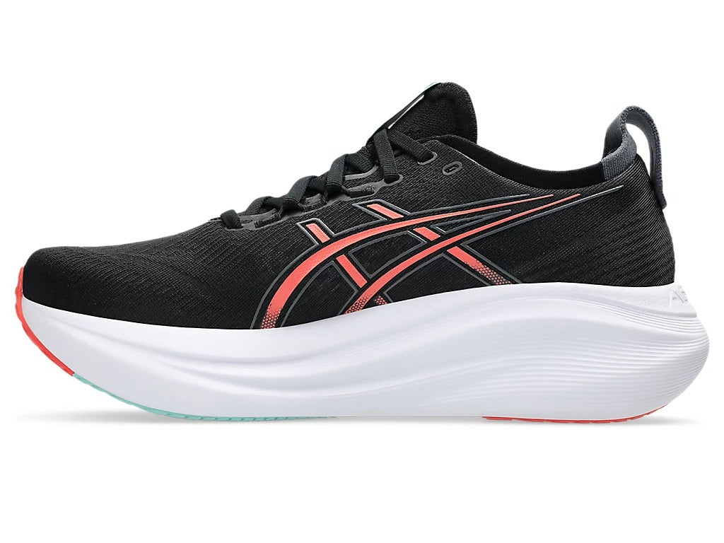 נעלי ריצה מקצועיות GEL NIMBUS 27 WIDE גברים - שחור / לבן / כתום