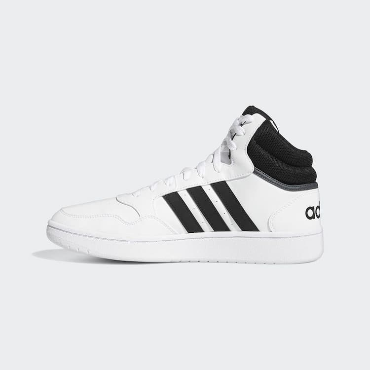 נעלי סניקרס HOOPS 3.0 MID גברים - לבן / שחור