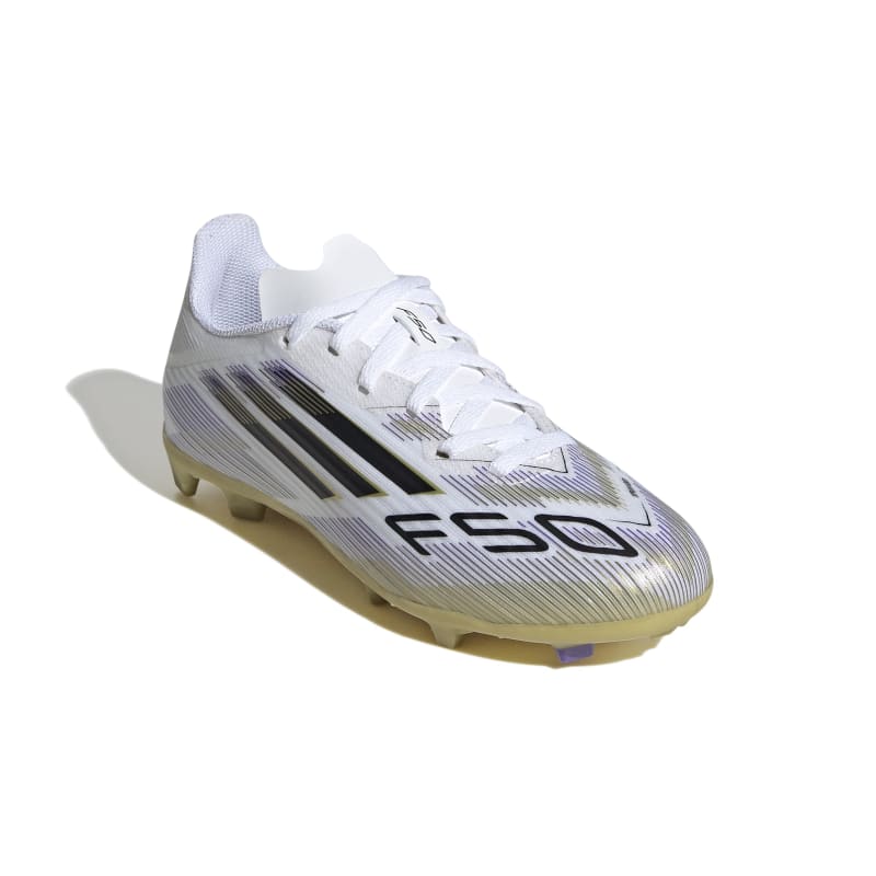 נעלי כדורגל F50 LEAGUE FG/MG ילדים - לבן / זהב