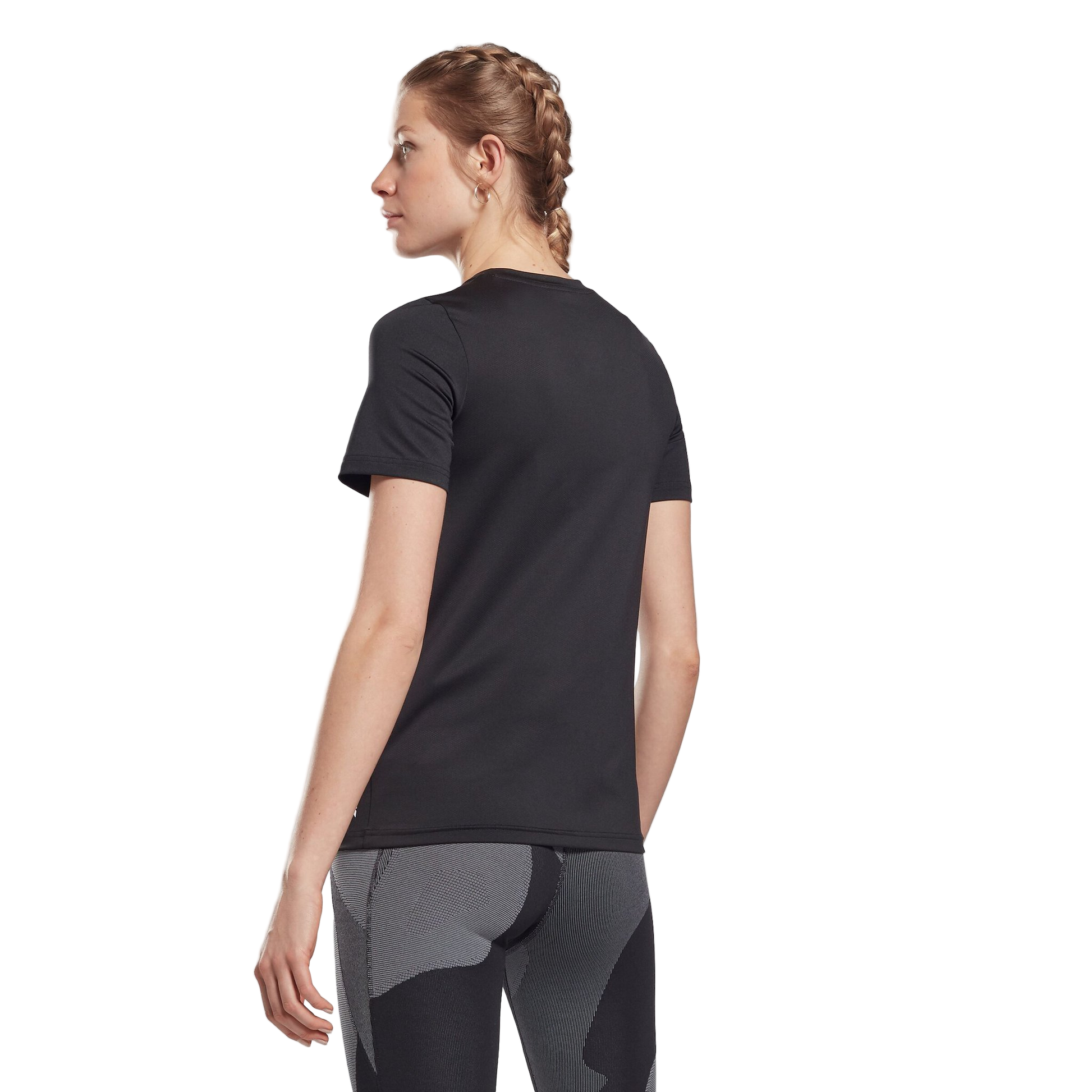 חולצת טי שירט קצרה נשים - שחור