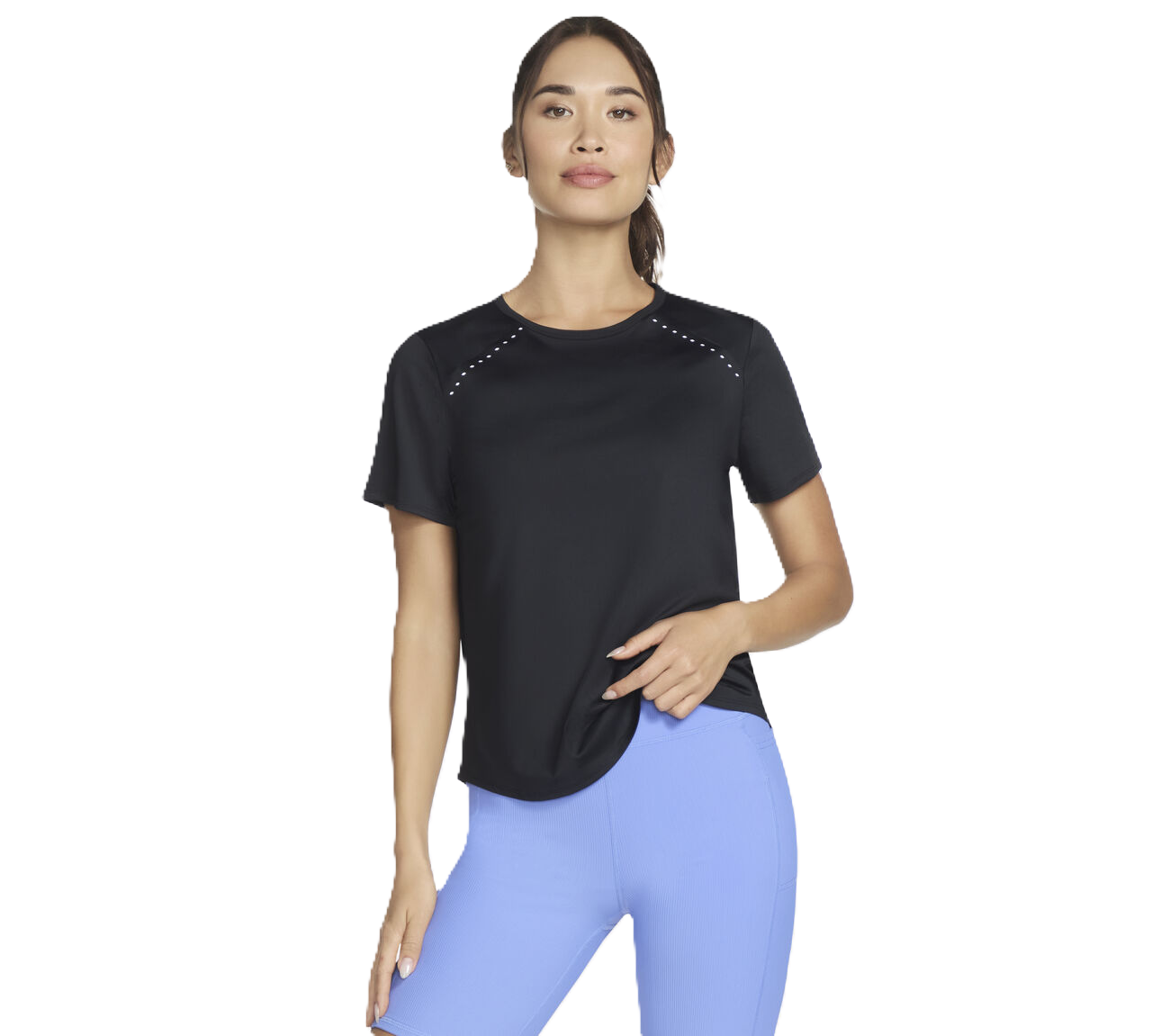 חולצת ספורט קצרה נשים - שחור