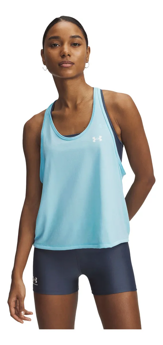 גופיית ספורט קצרה נשים - תכלת