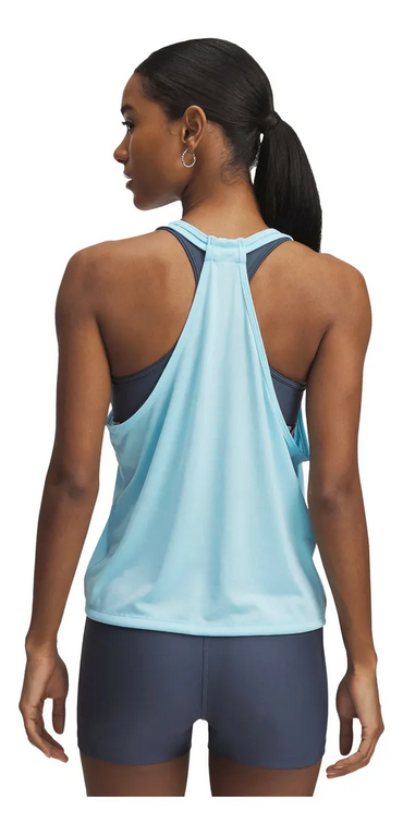 גופיית ספורט קצרה נשים - תכלת