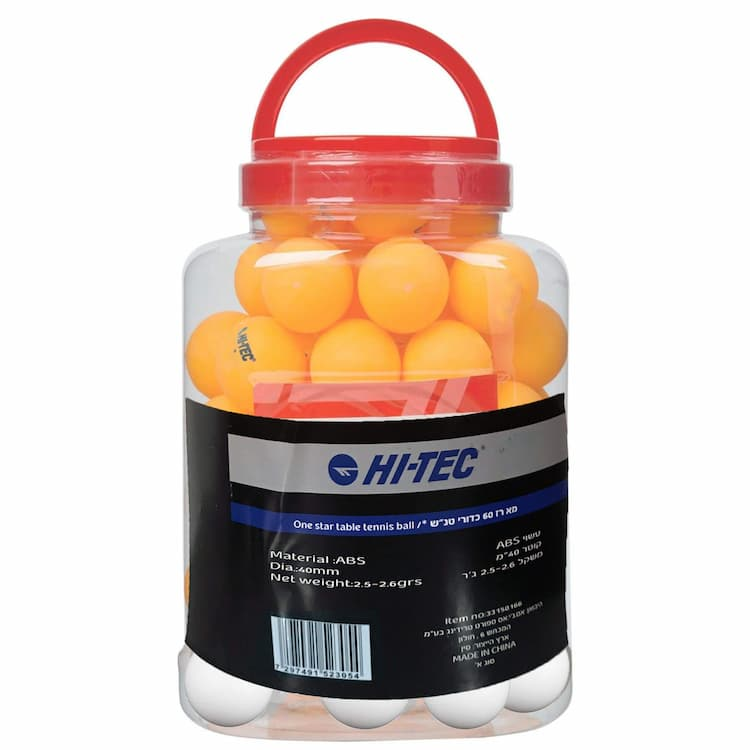 מארז 06 כדורי טנש * GNOP YDNAC HI-TEC 60PC TT BALL PACK