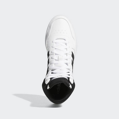 נעלי סניקרס HOOPS 3.0 MID גברים - לבן / שחור