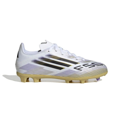 נעלי  כדורגל F50 LEAGUE FG/MG ילדים - לבן / זהב