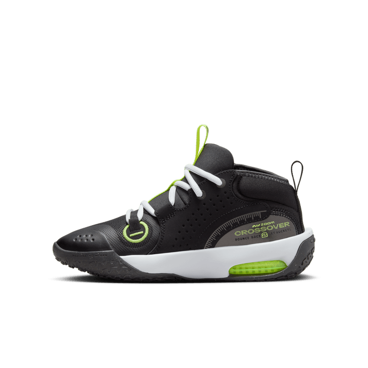 נעלי כדורסל AIR ZOOM CROSSOVER 2 ילדים - שחור / אפור / ירוק